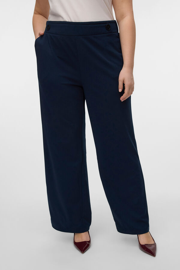 Vero Moda Curve Pantal&oacute;n cintura el&aacute;stica talla grande Azul marino