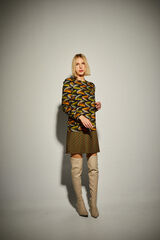 Dolores Promesas Vestido curto com estampado de folhas Multicolorido