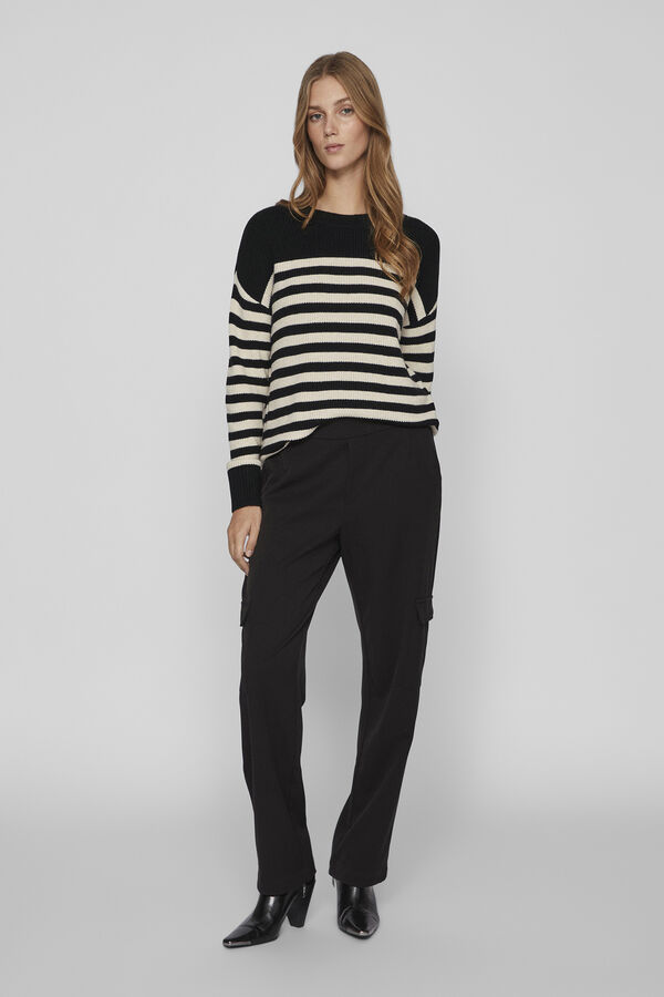 Vila Camisola de malha soft Preto