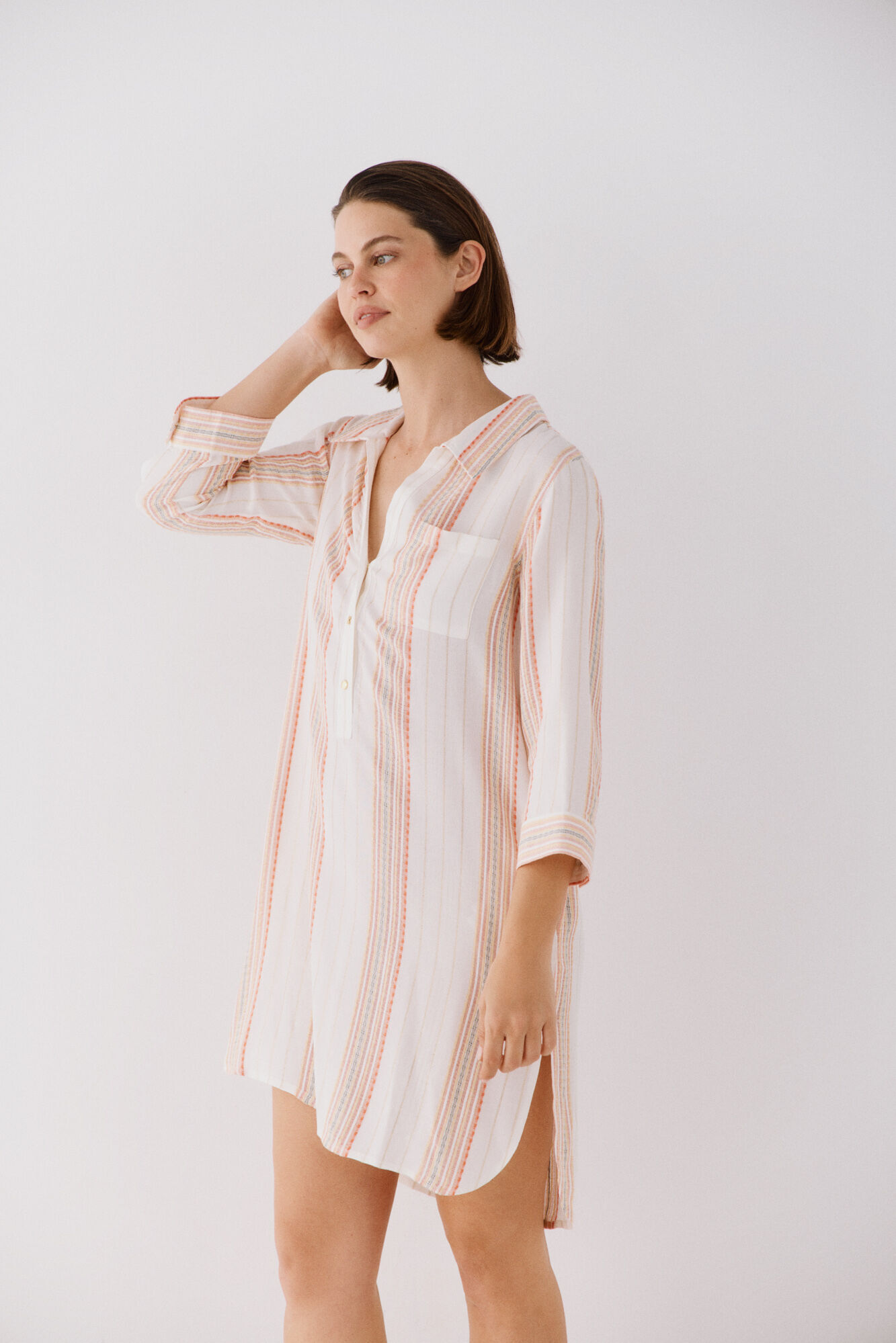 Cortefiel Caft&aacute;n t&uacute;nica cuello camisero