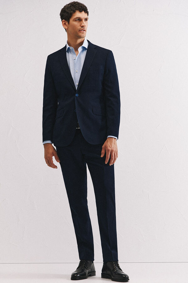 Cortefiel Camisa vestir otom&aacute;n slim fit f&aacute;cil plancha Azul