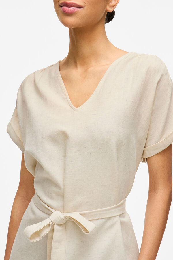 Vila Vestido curto camiseiro Castanho