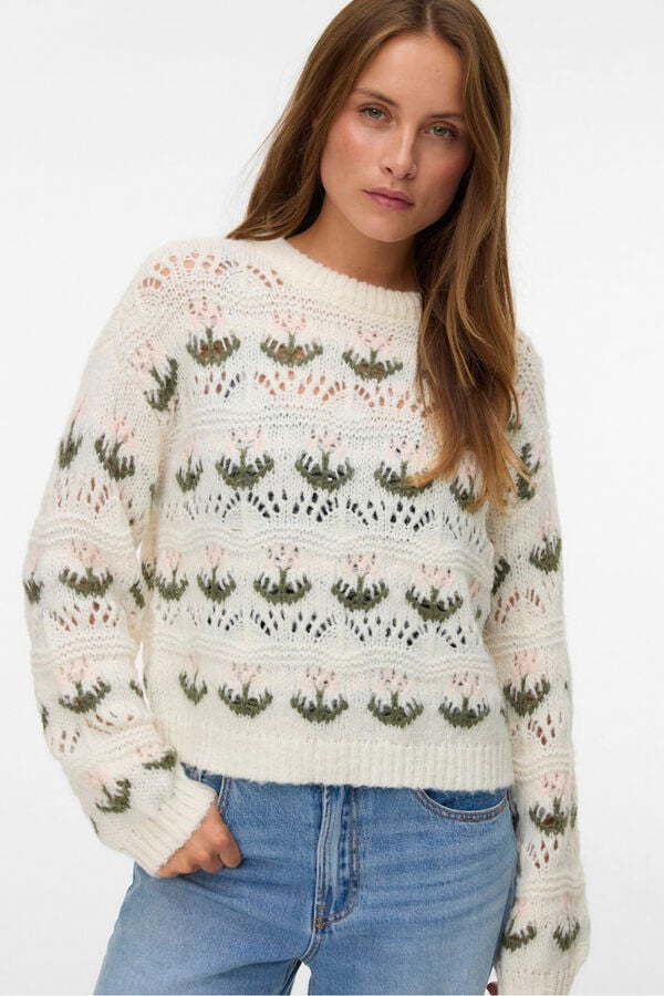 Vero Moda Jersey de punto fantas&iacute;a Beige