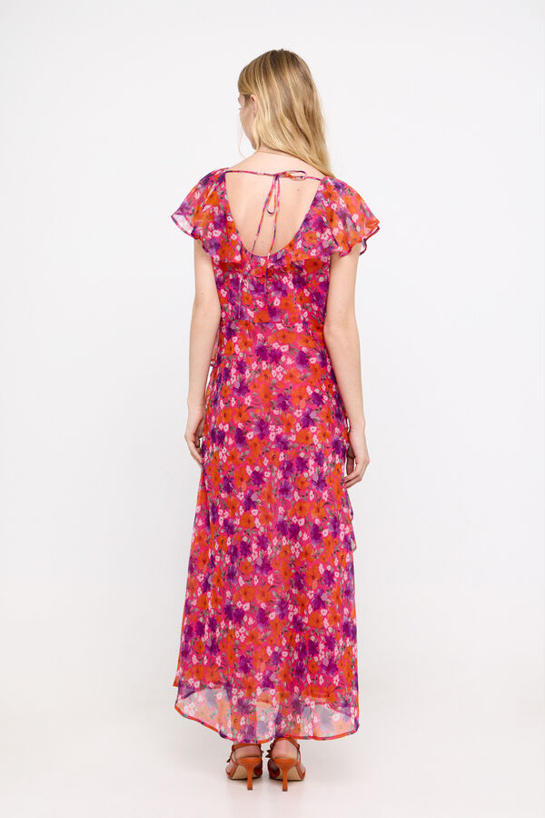 Cortefiel Vestido estampado volantes Multicolor