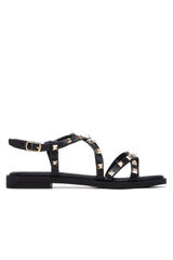 XTI Sandalia estilo romana con tachuelas Negro