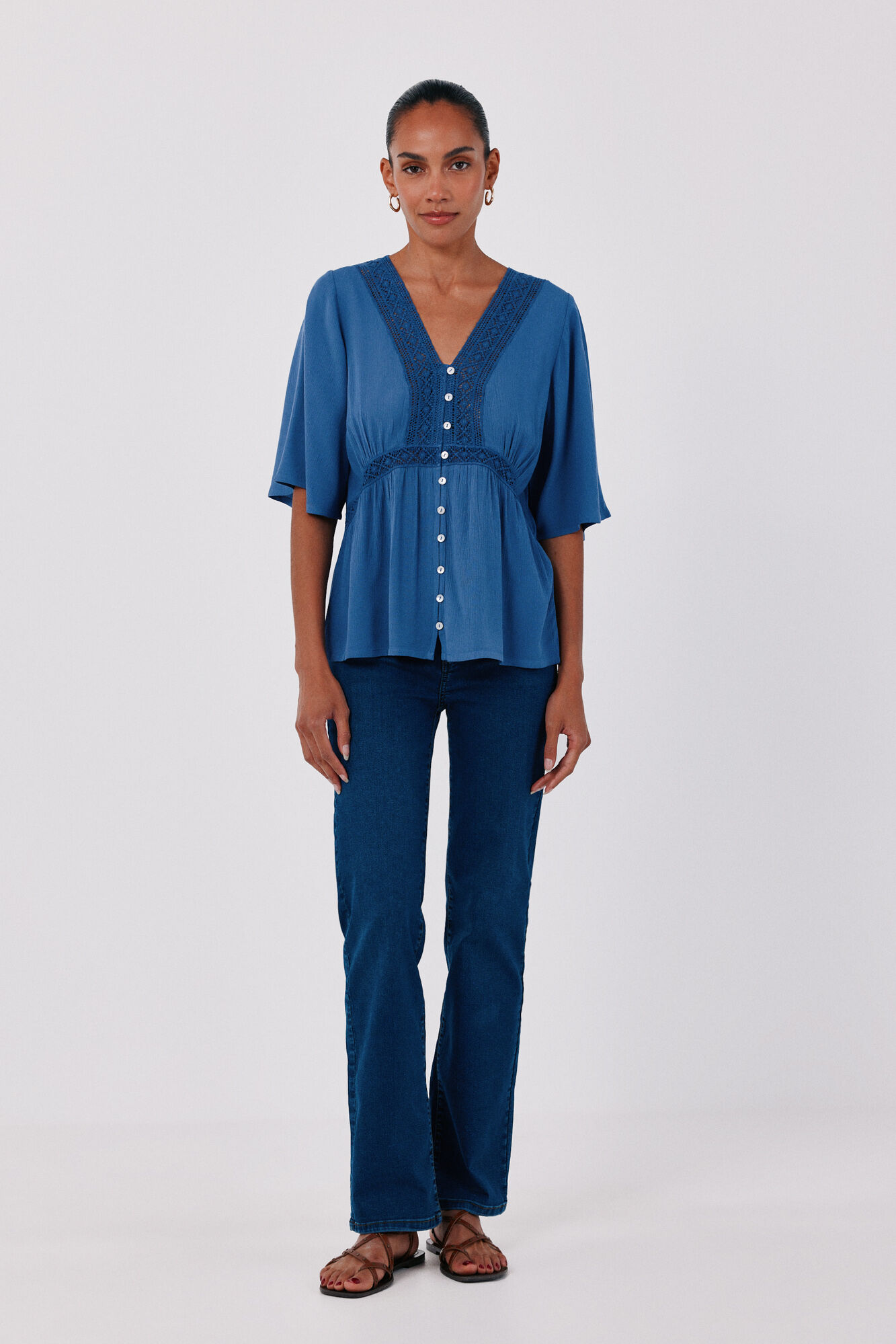 Cortefiel Blusa de renda