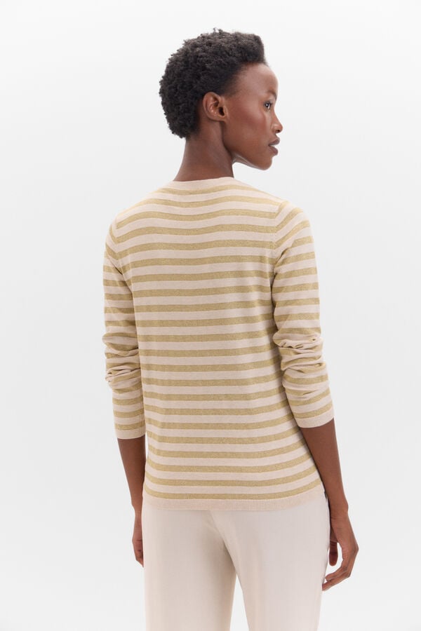 Cortefiel Chaqueta punto rayas. Arena