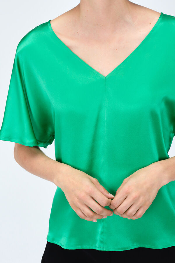 Caroll Blusa seda Verde