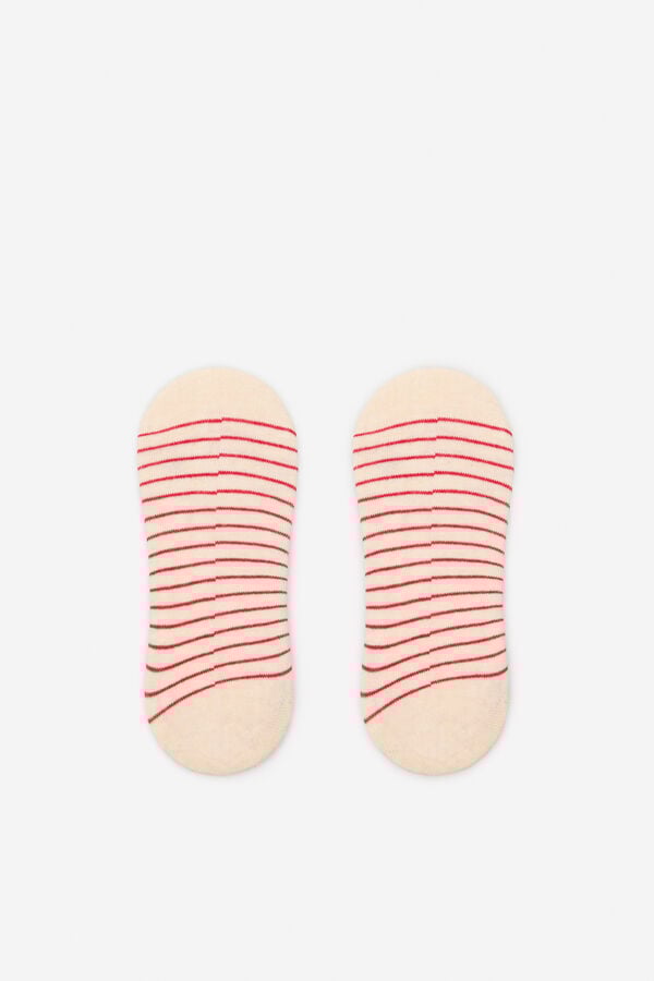 Cortefiel Meia riscas Pinkie Vermelho