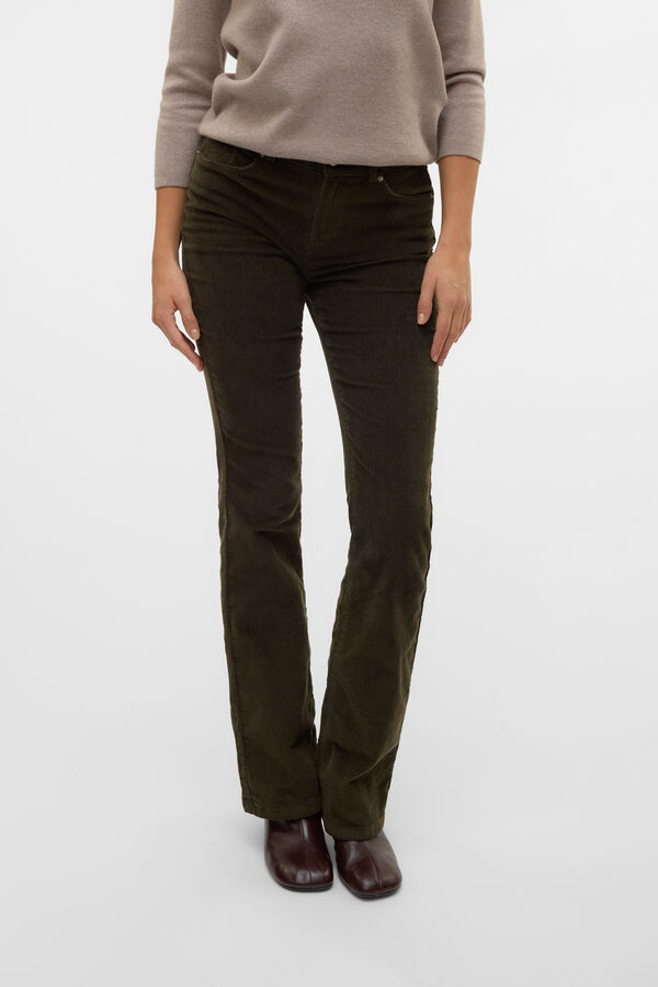 Vero Moda Pantal&oacute;n vaquero acampanado Verde oscuro