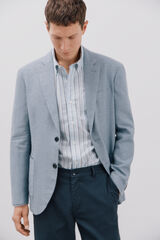 Cortefiel Blazer de linho Azul