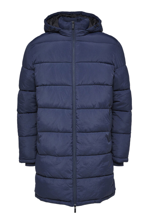 Selected Casaco de penas acima do joelho repelente à água elaborado em 100% com Nylon reciclado Cinzento