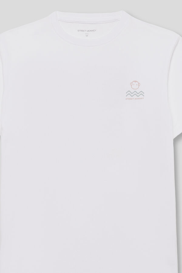 Street Monkey Camiseta manga curta da moda Branco