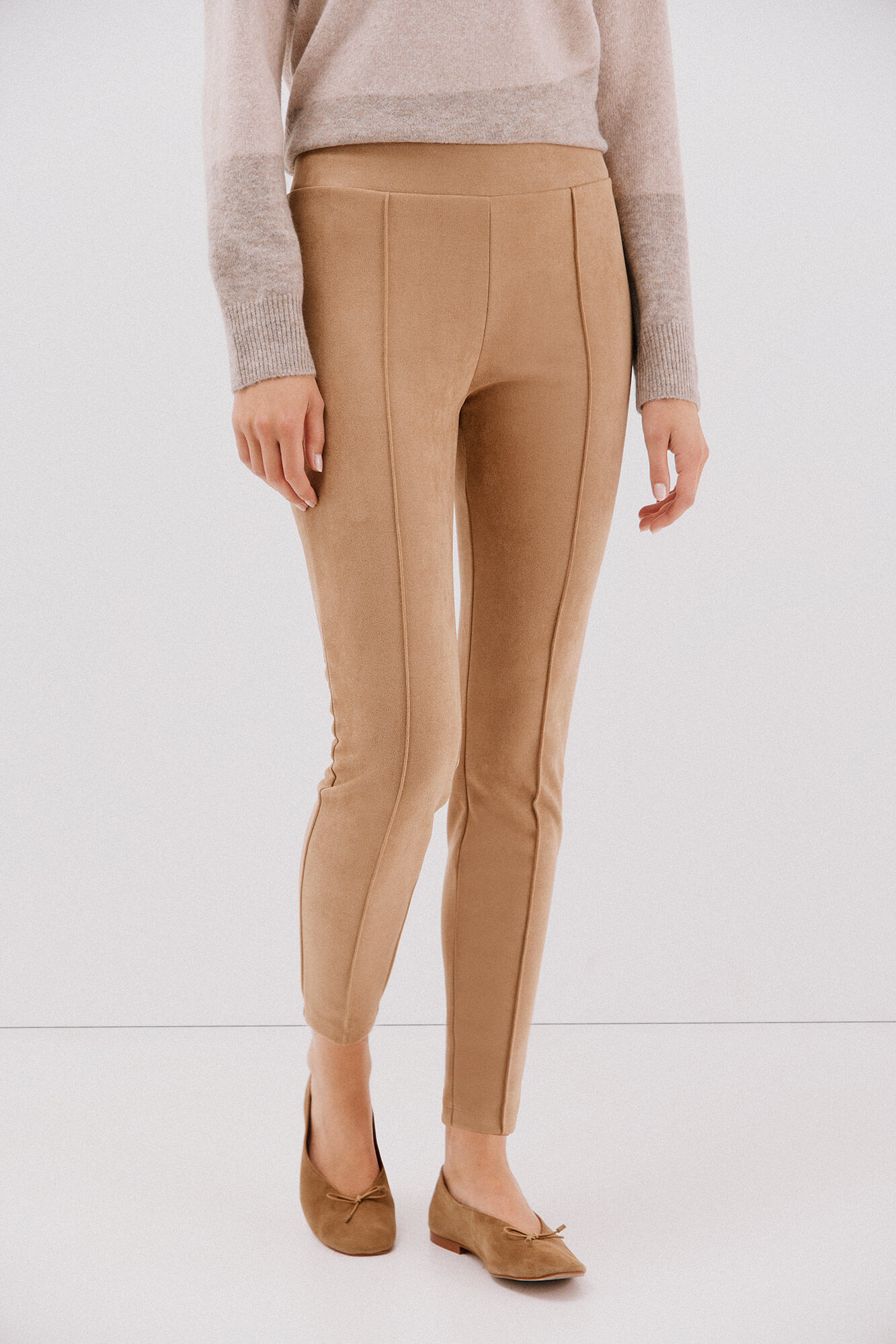 Cortefiel Legging de mujer de efecto ante