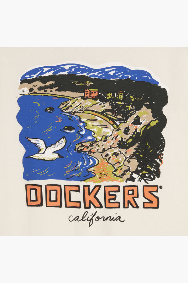 Dockers Camiseta Slim Fit Logo para hombre Marfil