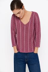 Cortefiel Jersey hilo metalizado Rosa