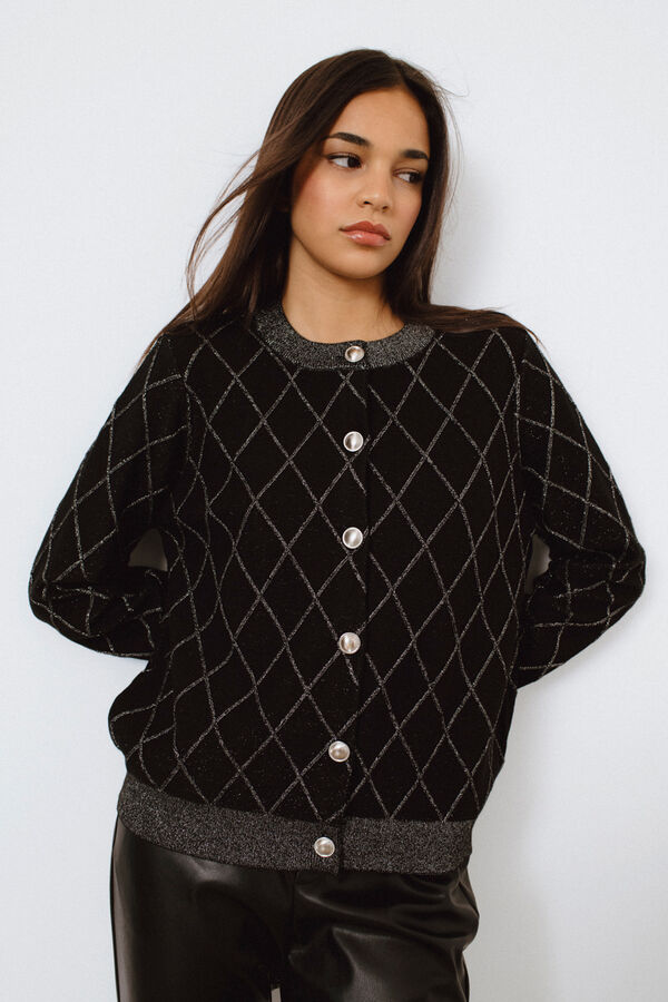 Vila Casaco casaco de malha lurex Preto