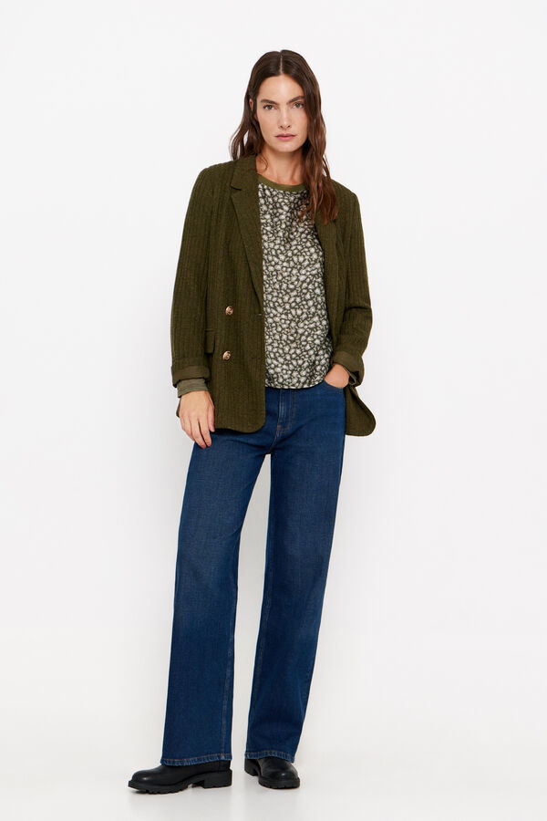 Cortefiel Top combinado estampado Verde