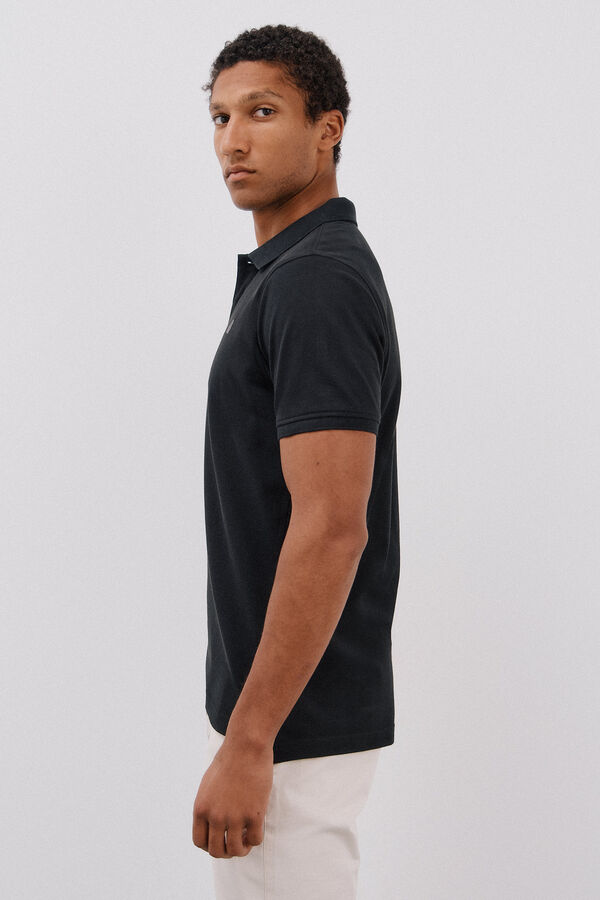 Cortefiel Polo b&aacute;sico slim Preto