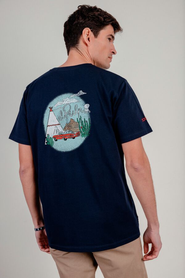 elPulpo T-shirt manga curta Azul
