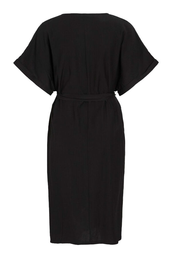 Vila Vestido midi manga 2/4 con viscosa Negro