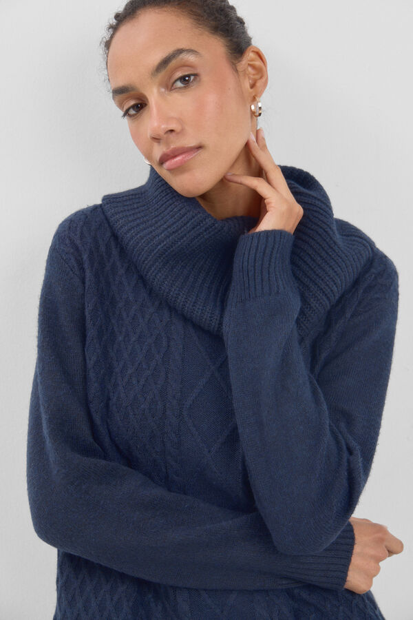 Cortefiel Jersey cuello vuelto Azul marino