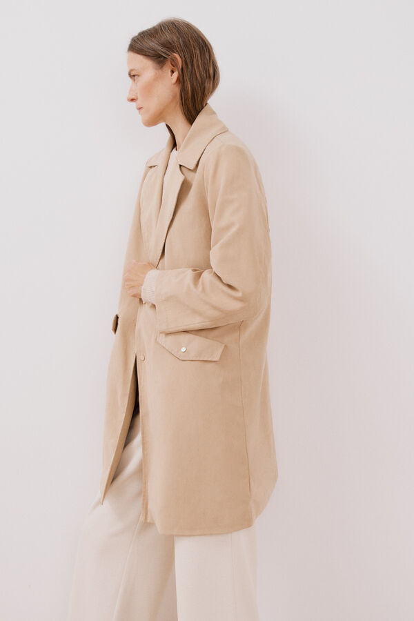 Cortefiel Gabardina fluida repelente &agrave; &aacute;gua Tostado