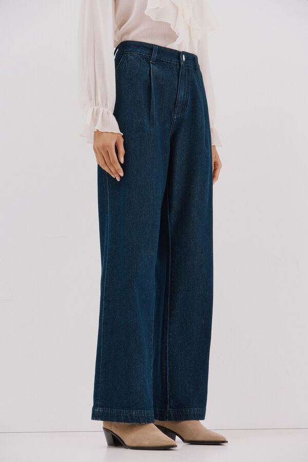 Cortefiel Pantal&oacute;n vaquero pinzas Azul