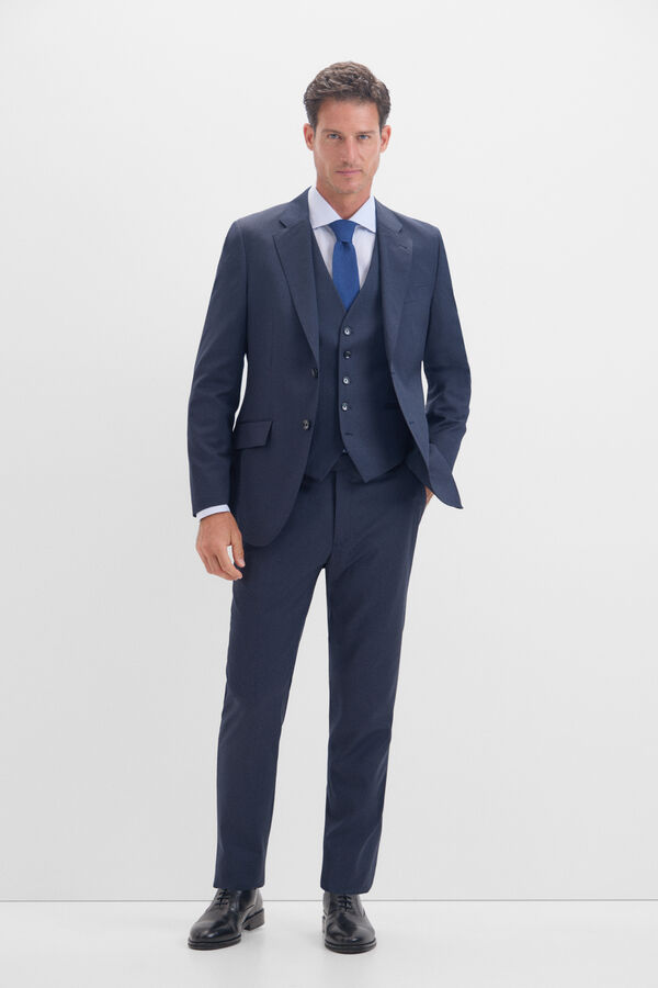 Cortefiel Blazer liso slim fit Azul