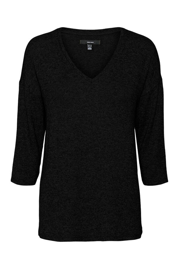Vero Moda Jersey de punto fino manga francesa Negro