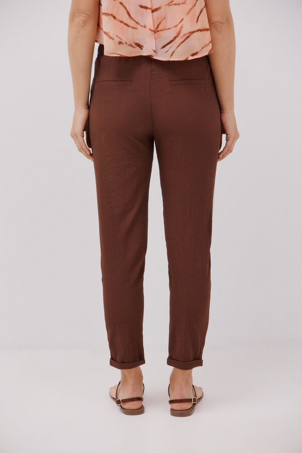 Cortefiel Cal&ccedil;as muito flu&iacute;do Castanho