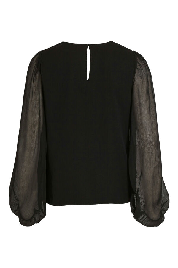 Vila Blusa de mujer manga gasa Negro