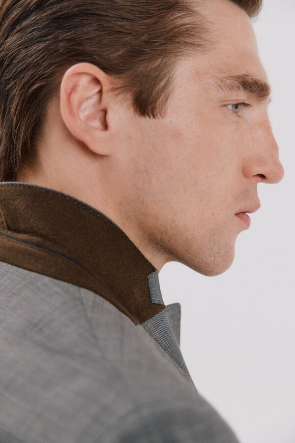 Cortefiel Blazer cinzento slim fit Cinzento