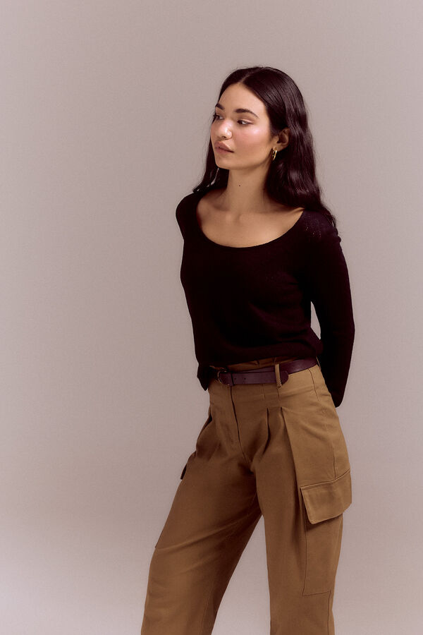 Slowlove Top com tecido estruturado Preto