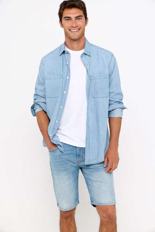 Cortefiel Bermuda vaquera super ligera Azul