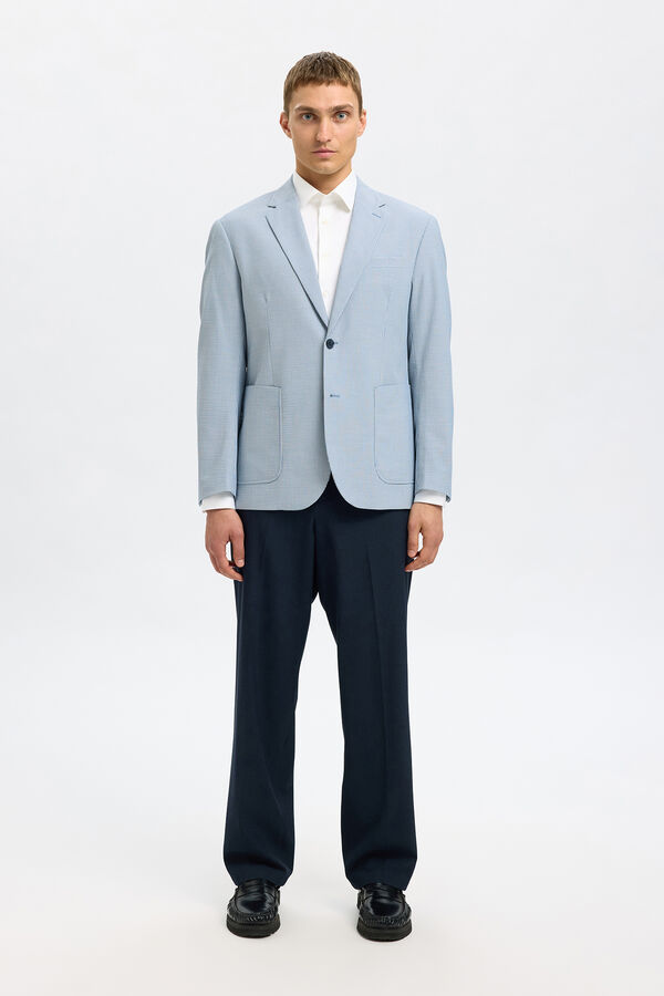 Selected Blazer riscas seersucker Azul