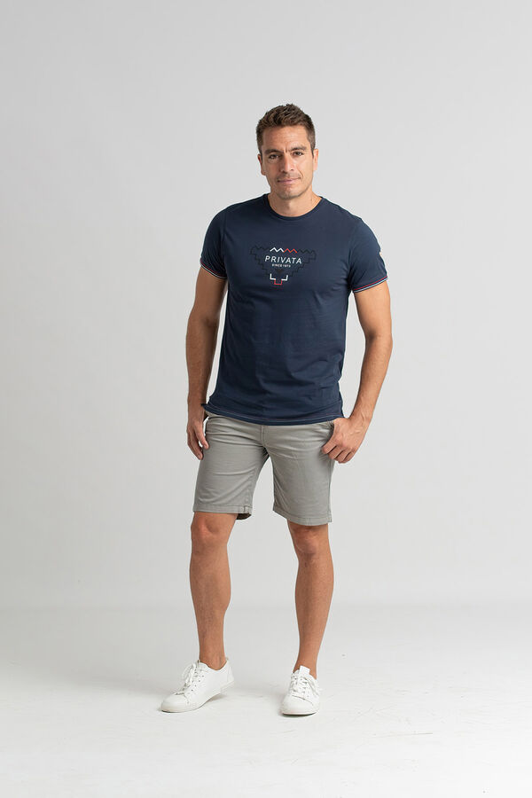 Privata T-shirt de manga curta 100% algod&atilde;o Azul