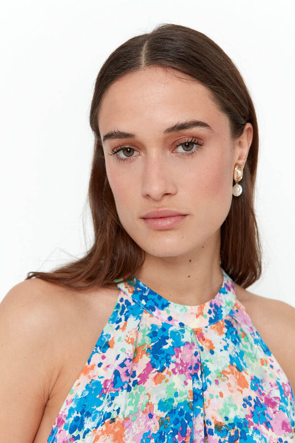 Vero Moda Vestido corto cuello halter Amarillo