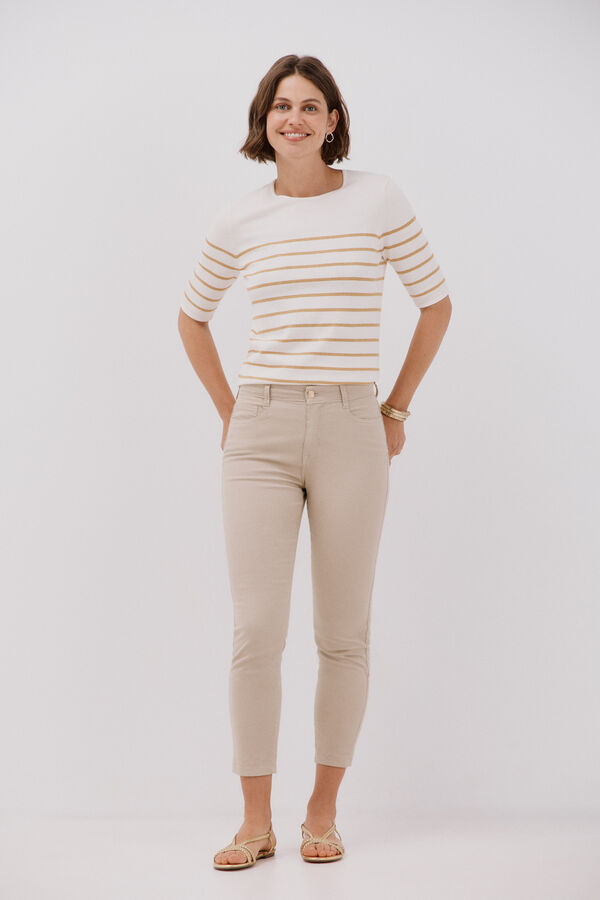 Cortefiel Jeans Sensacional Slim Jacquard Castanho