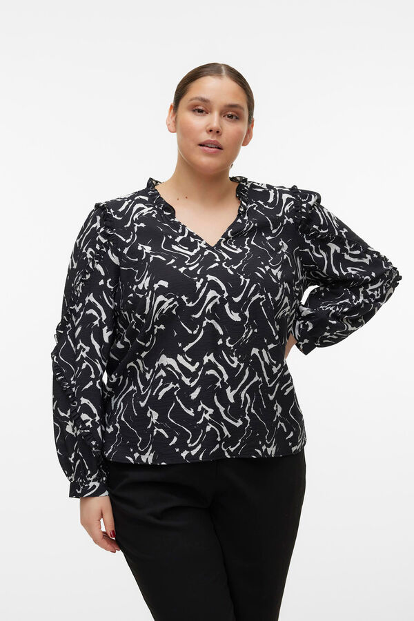 Vero Moda Curve Camisa de manga comprida tamanho grande Preto