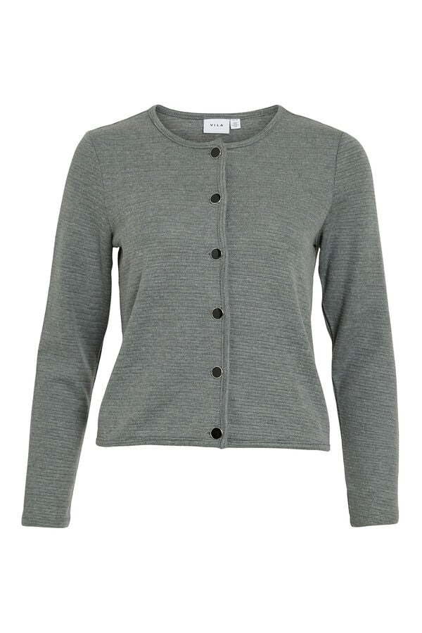Vila C&aacute;rdigan abotonado con algod&oacute;n y viscosa Gris