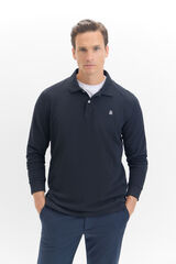 Cortefiel Polo b&aacute;sico de manga comprida Preto