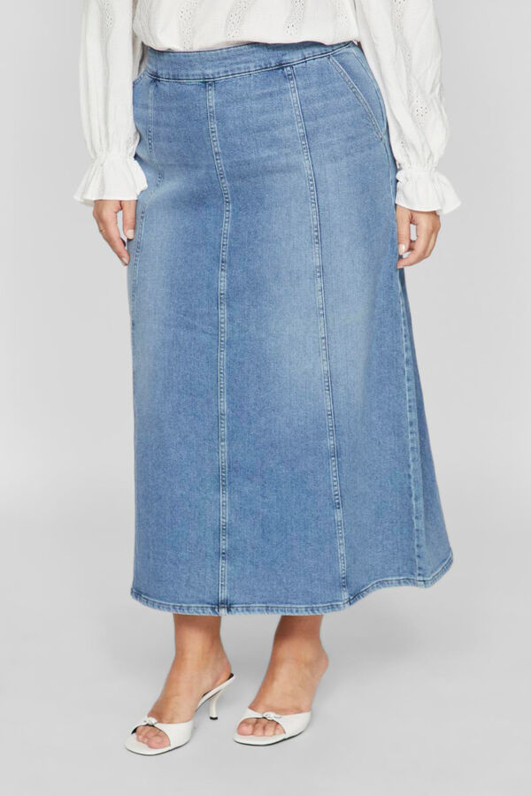 Evoked by Vila Falda vaquera larga curvy Azul