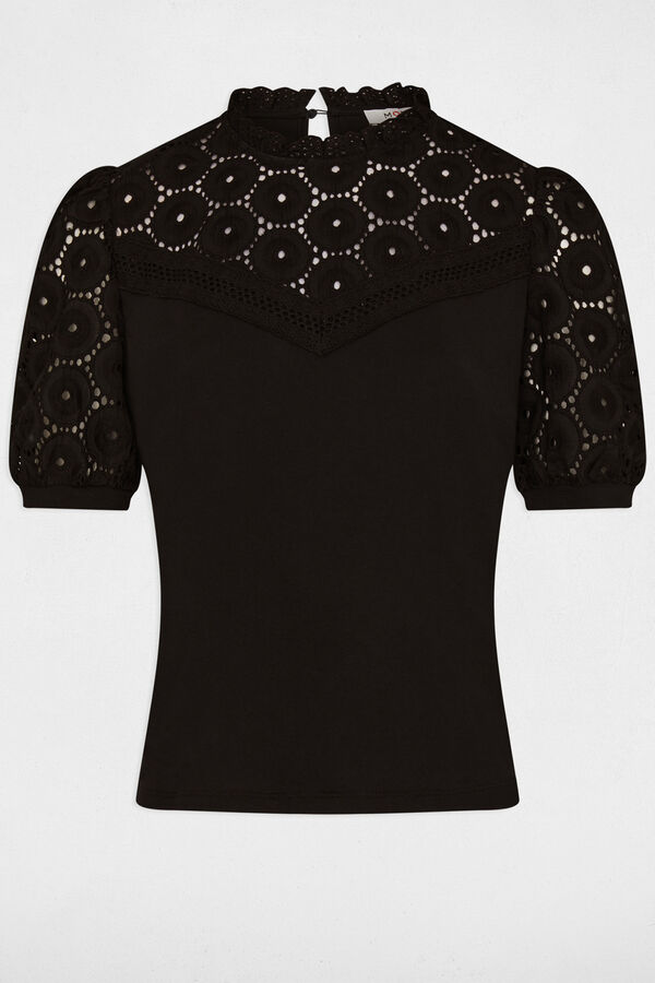 Morgan Camiseta manga corta bordada Negro