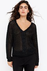 Cortefiel Camisola tran&ccedil;a central Preto