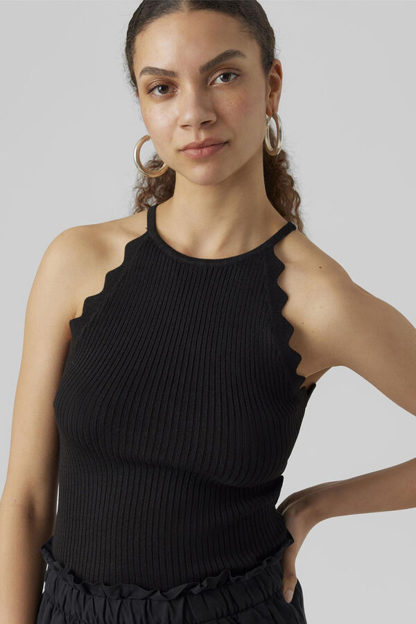 Vero Moda Top de malha gola halter  Preto