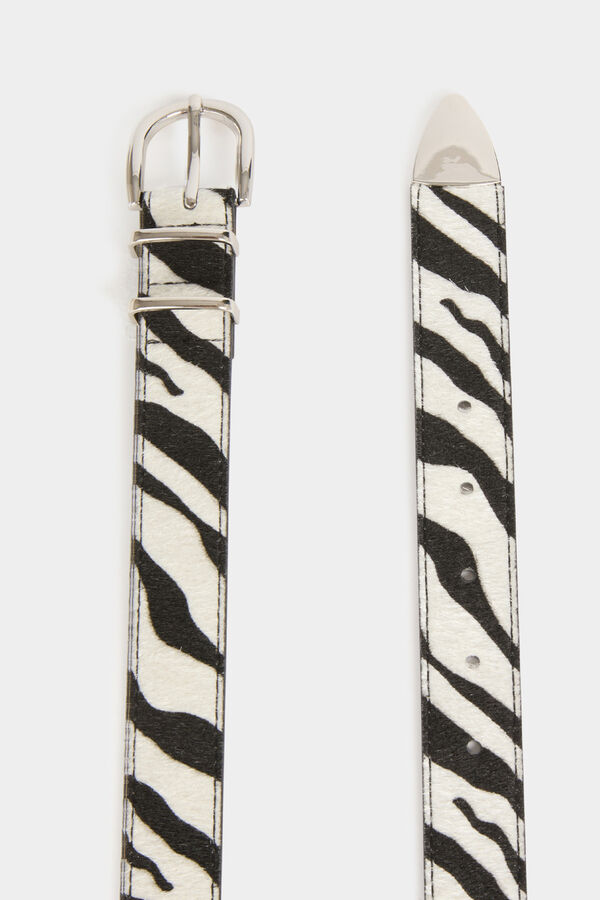 Morgan Cintur&oacute;n estampado de cebra Estampado blanco