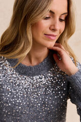 Pol&iacute;n Et Moi Jersey lentejuelas Guada Gris