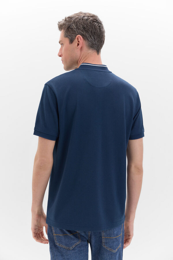 Cortefiel Polo coolmax gola bomber Azul