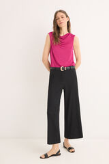 Cortefiel Pantalón de punto ancho Negro